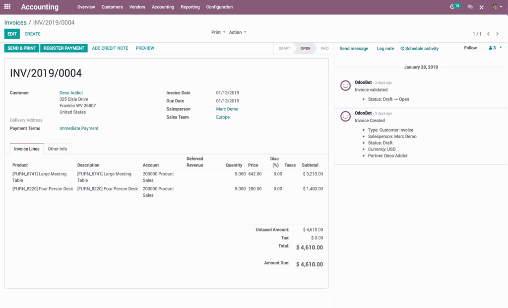 Odoo Accurate Invoices