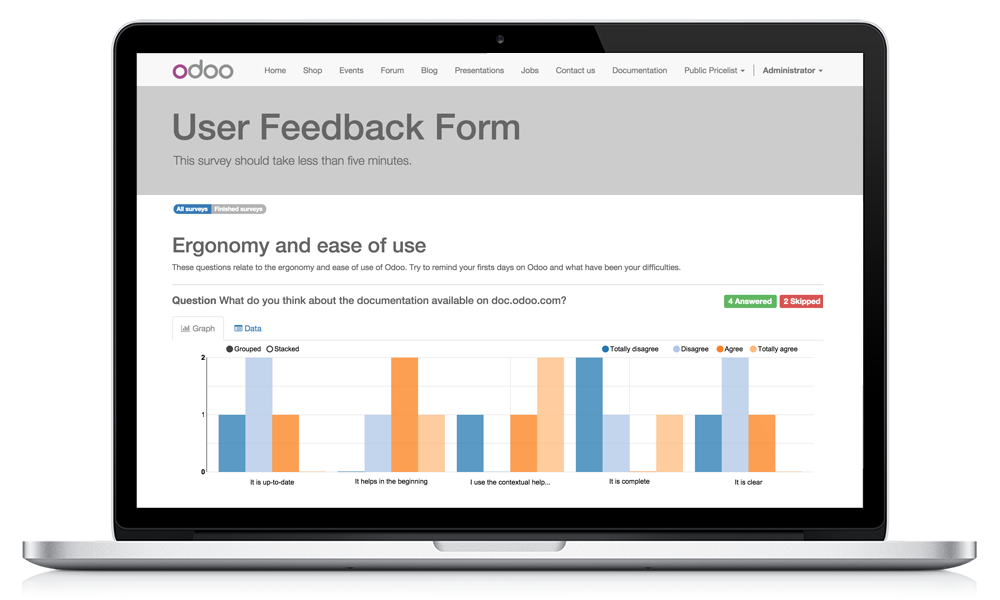 odoo survey management system
