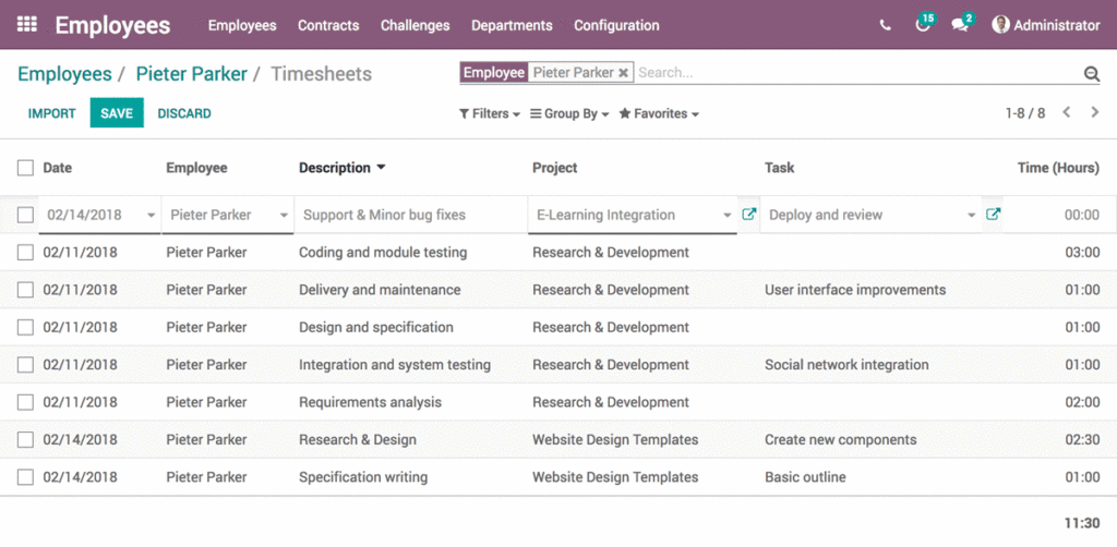 Odoo employee details app