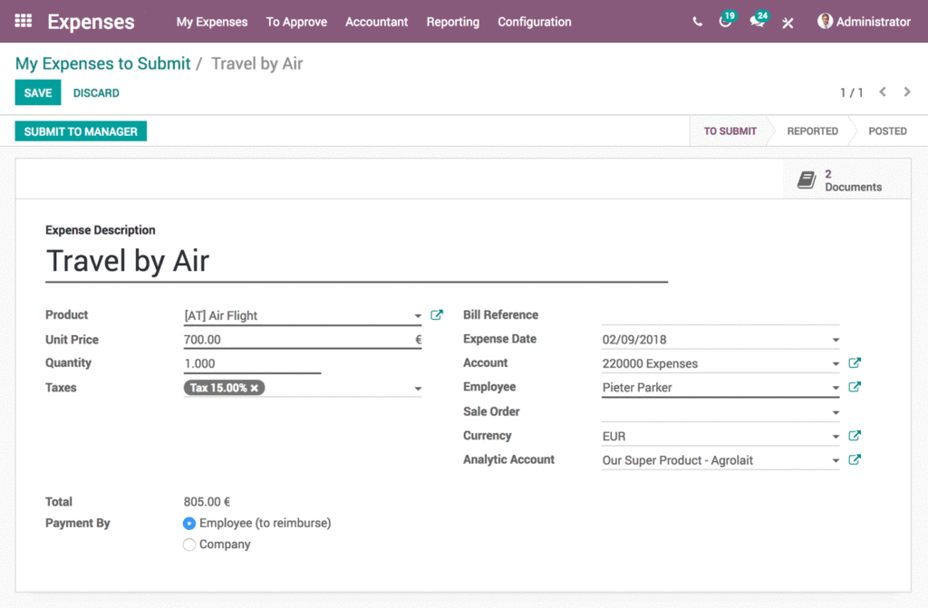 Odoo employee details app