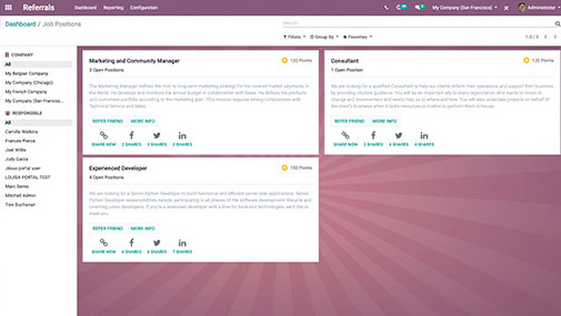 Odoo enterprise referral program