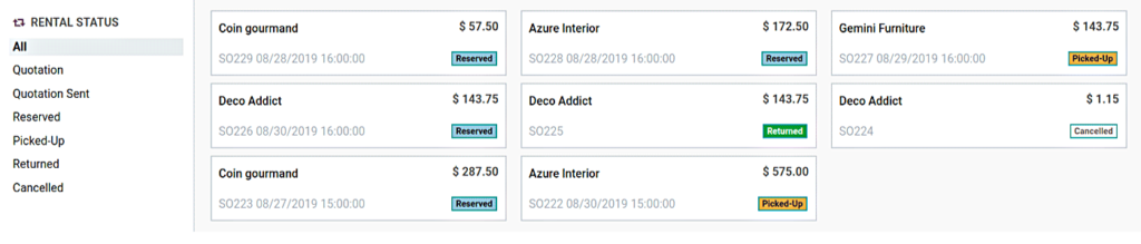 Cloud rental software
