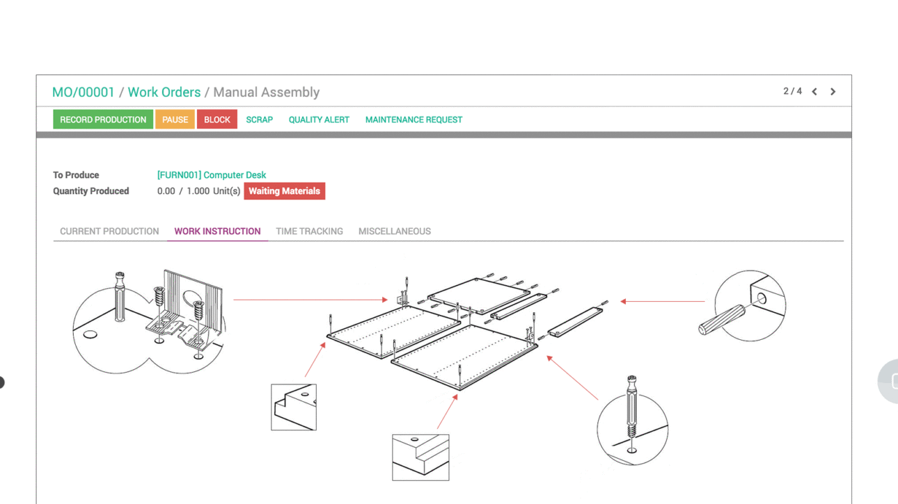 Odoo Manufacturing Process Management software